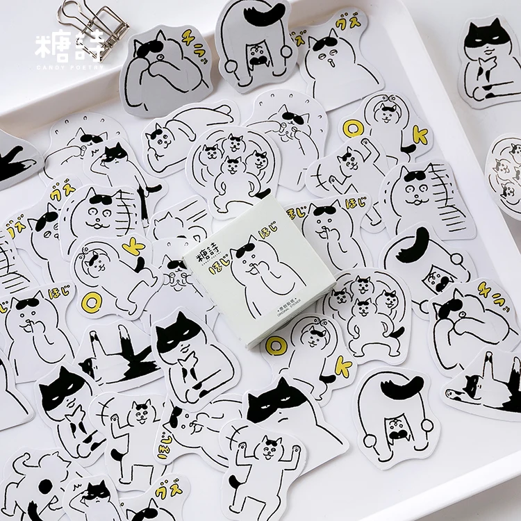 45 шт. надоедливый Кот DIY мультфильм милые забавные креативные наклейки альбом