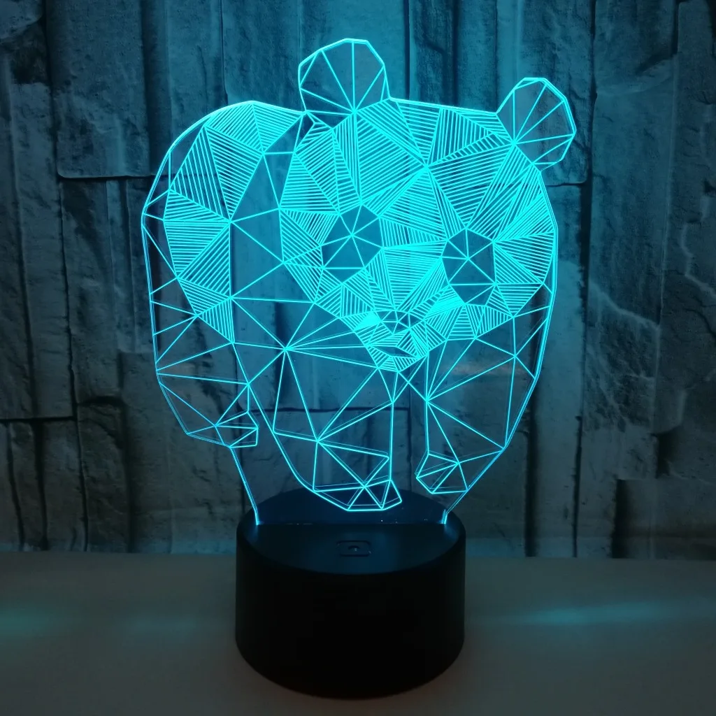 Candeeiros de Mesa para Sala de Estar de Toque Conduziu a Lâmpada de Mesa de Cabeceira Lâmpadas de Fábrica por Atacado Estéreo Panda Colorido Visão Noturna 3d 15 3d Conduziu a Lâmpada de Mesa de
