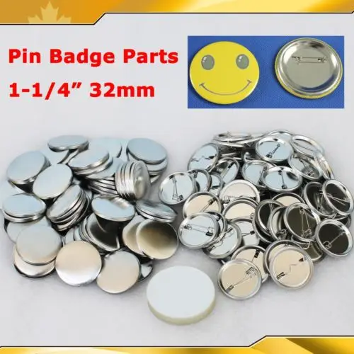 

1-1/4" 32mm 100 Sets NEW Professional All Steel Badge Button Maker Pin Back Metal Pinback Button Supply Materials