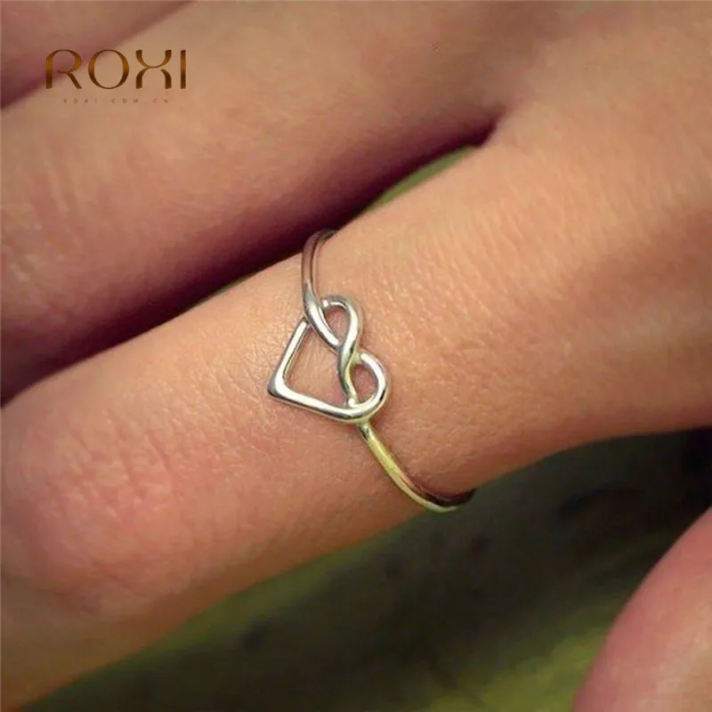 Fashion Silver Color Heart Shaped Wedding Engagement Ring for Woman Lover Couple Anel Simple Thin Ring Jewelry Dropshipping Z4