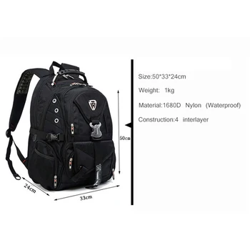 

swiss 17 inch male big travel waterproof business Laptop Backpack Men's Backpack Multifunctional Teen Boys sac a dos backpack