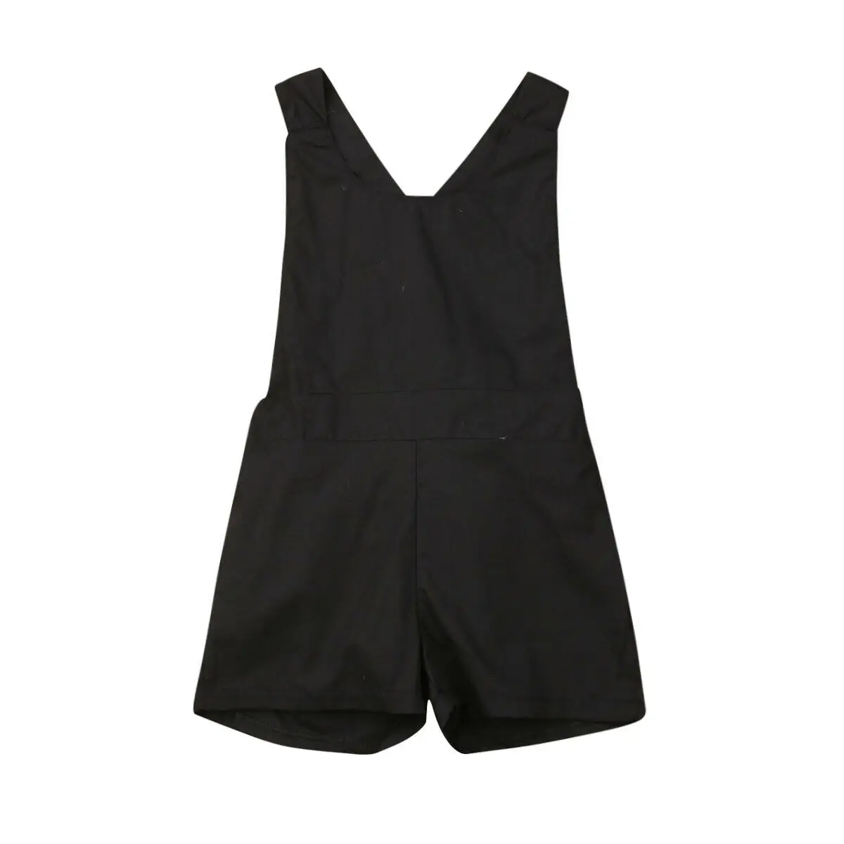 For Kids Baby Girl Solid Sleeveless Backless Romper Playsuit Outfit Set | Детская одежда и обувь