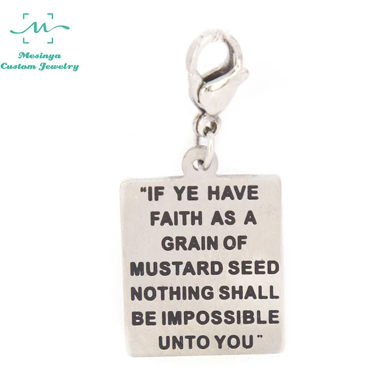

30pcs s.steel inspirational cross bible verse sayings dangle charms for pendant necklace