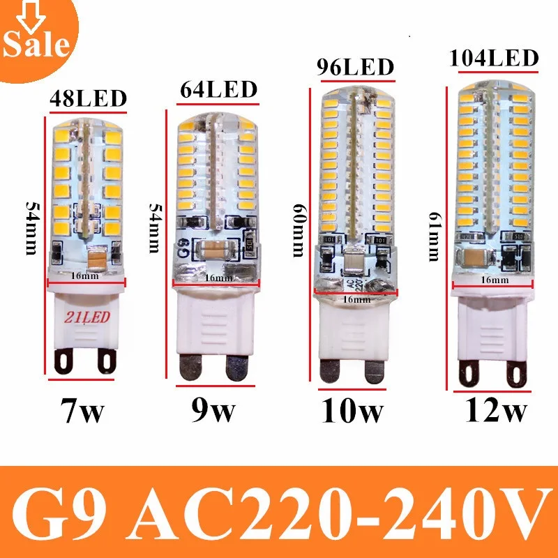 

new 2019 g9 led 7w 9w 12W AC110v 220V 240V G9 led lamp Led bulb SMD 3014 104 LED g9 light Replace halogen lamp light