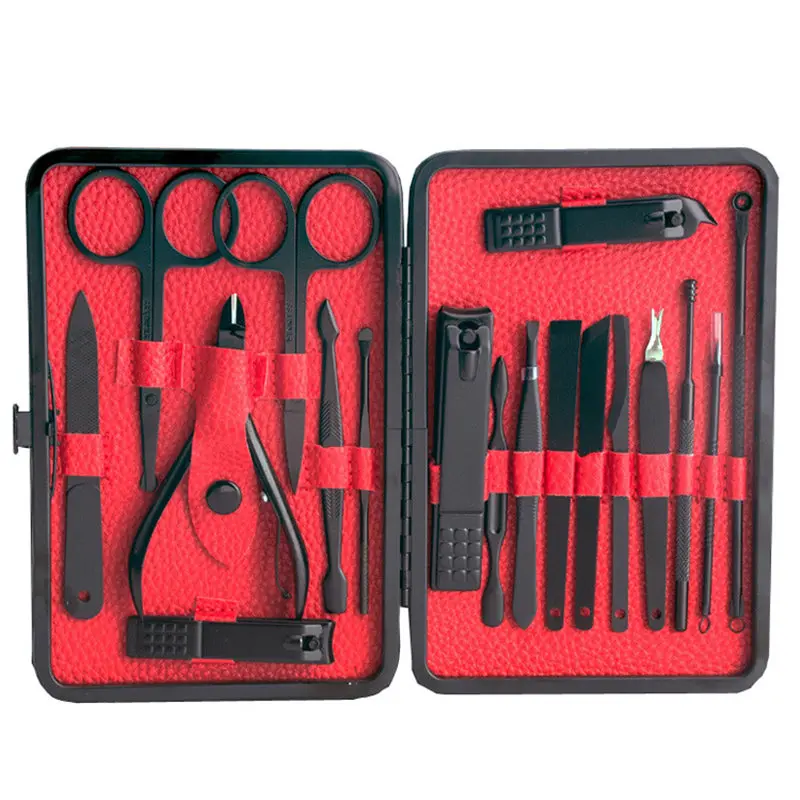 Ceny Ze stali nierdzewnej 18 sztuk obcinacz do paznokci zestaw do manicure narzędzia zestaw do pedicure profesjonalna maszynka do mody i narzędzie