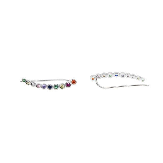 boucle d oreille grimpante Colorées en Argent Sterling 925, Bijoux Classiques Simples – Image 3