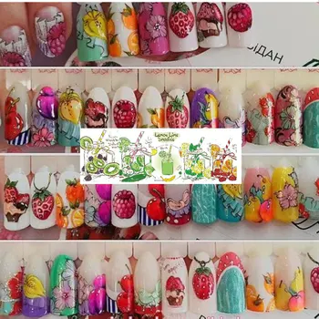 

Women Girls 18 Sheets/Set Cake Ice Cream Nail Sticker Colorful Fruit Women Girls Nail Decal Wrap Manicure Decor