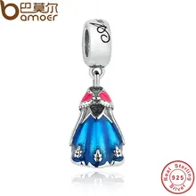 Original 925 de Plata Azul y Rojo Vestido de Anna CUELGA Ajuste del Colgante del Collar de la Pulsera de La Joyería Clásica Historia PAS158