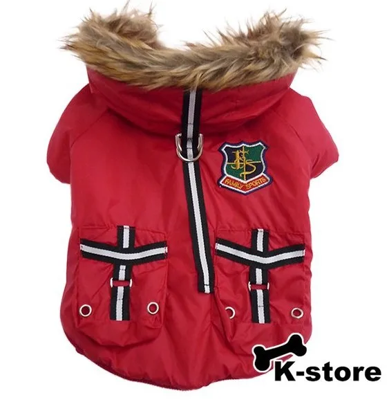 

Top quality Sport dog clothes waterproof fur collar dog coat jacket pet cat clothes