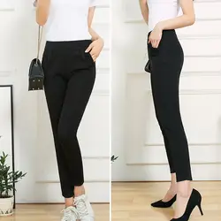 2018 Демисезонный новые женские корейский OL черные штаны-шаровары дышащие тонкие Повседневное карандаш брюки простые брюки Для женщин