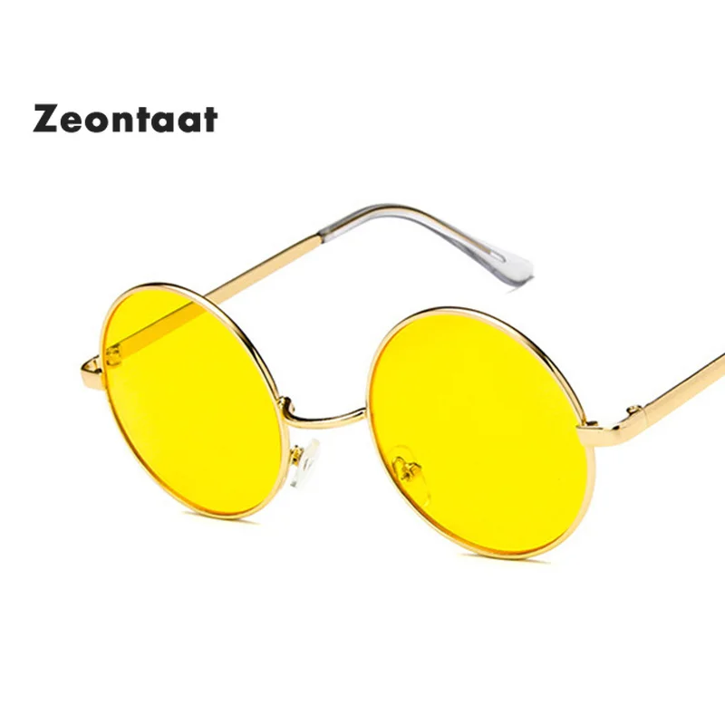 Zeontaat ясно Цвет сплав хип-хоп солнцезащитные очки Для женщин желтый красный, прозрачный Стиль желтый солнцезащитные очки Для мужчин Круглый UV400