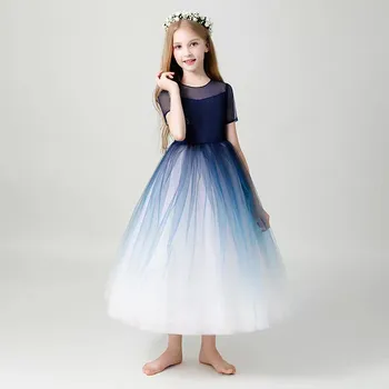 

Fashion Baby Girl Evening Party Prom Mesh Long Dress Kids Girl Birthday Wedding Party Dress For3 4 5 6Years Piano Costume Dress