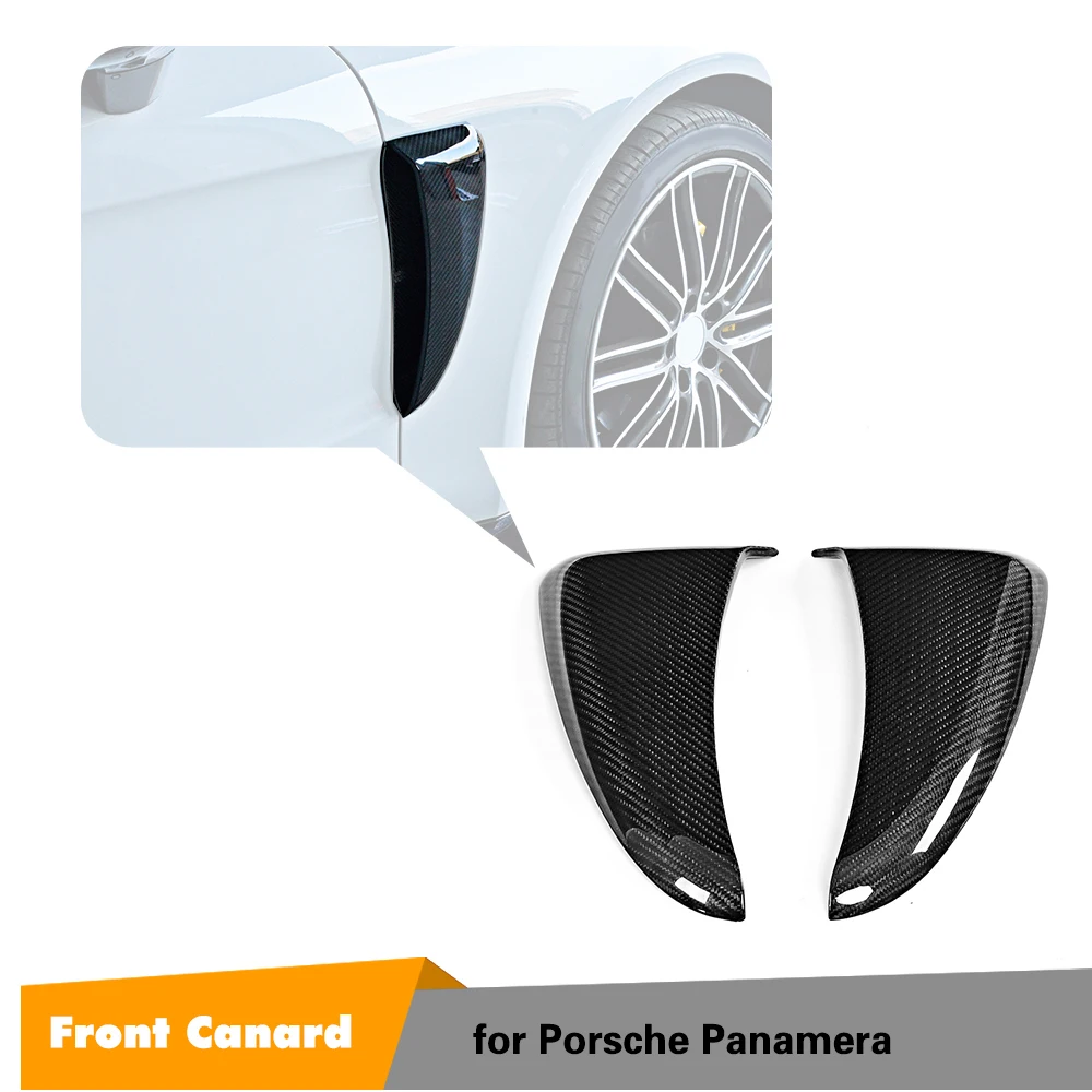 

Dry Carbon Fiber Dry FRP Front Vents Canard Moulding Trims for Porsche Panamera 2017-2018 Sticker