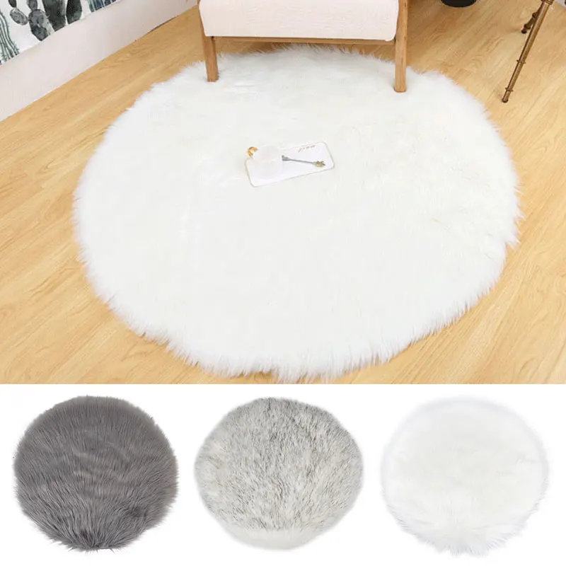 

30/40CM Soft small Artificial Sheepskin Rug Chair Cover Bedroom Xmas Mat Artificial Wool Warm Hairy Carpet Seat Fur Area Rugs