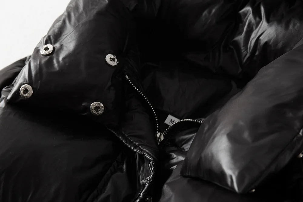Черный длинный пуховик пальто белый утиный пух пузырьковый ветрозащитный зимний теплый с капюшоном толстый пуховик Женское пальто