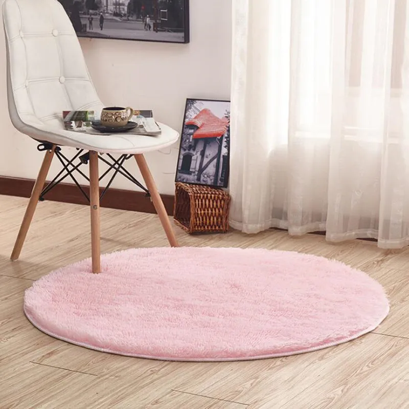 

16 Colors Home Beige Carpets Round Thicken Soft Rugs For living Room Kilim Aera Rugs Kids Bedroom Yoga Mats Floor Doormats