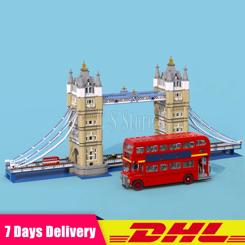 

LEPIN 17004 London Tower Bridge+21045 London Bus Set Building Blocks Bricks Model Toys Compatible Legoinglys 10258 10214