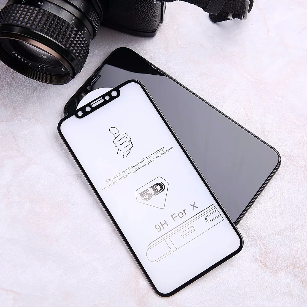 SuaGet полный 5D протектор экрана из закаленного стекла для Apple IPhone X Edition полное покрытие закаленное защитное стекло пленка твердость 9 H