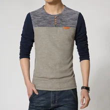 Hot SELL 2016 New Fashion Brand Men Clothes Solid Color Long Sleeve Slim Fit T Shirt Men Cotton T-Shirt Casual T Shirts 4XL 5XL