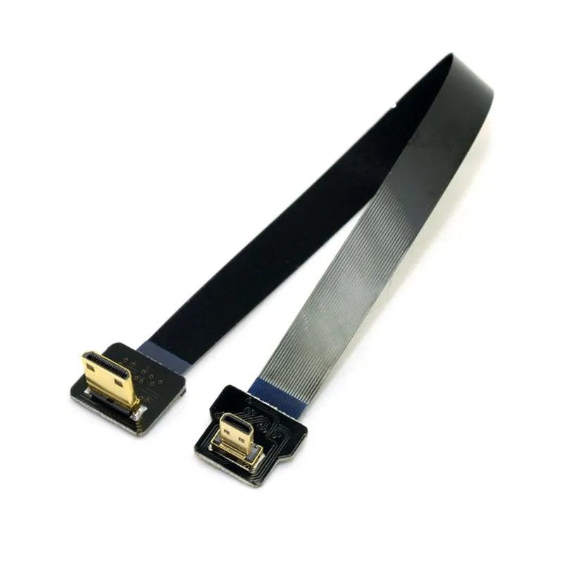

Free Shipping 90 Degree Up Angled FPV Micro HDMI Male to Mini HDMI FPC Flat Cable 50cm for GOPRO Multicopter Aerial Photography