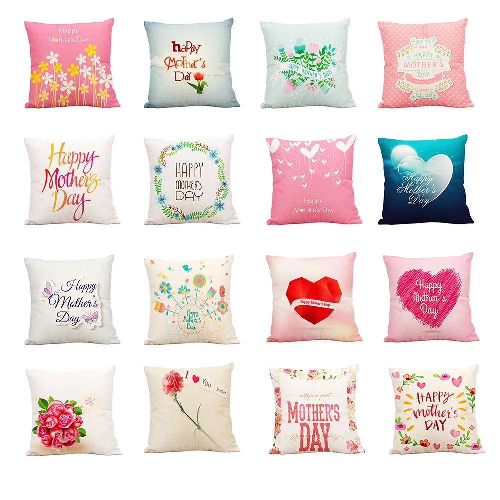 mother s day cushion cover 45x45cm cotton linen throw pillows case