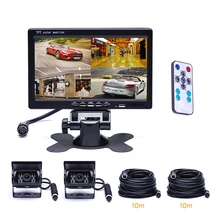 Podofo " Сплит-экран Quad Monitor 4CH видео вход лобовое стекло стиль парковка приборная панель для автомобиля заднего вида камера автомобиля-Стайлинг