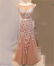 2016 Abendkleider Scoop Appliques Elegante Vestido De Festa Longo Robe De Soiree Dubai Kaftan Ballkleider Schnelles Verschiffen