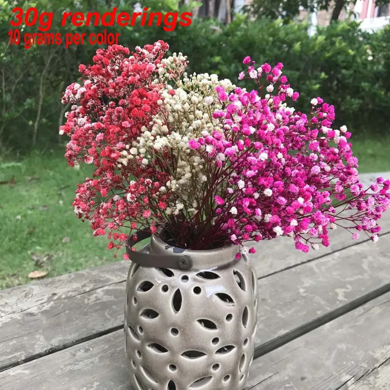 Length15-30CM/30 г Сушеный Натуральный Свежий букет гипсофил, навсегда свежий ребенок дышит ветка для украшения свадьбы, домашний декор