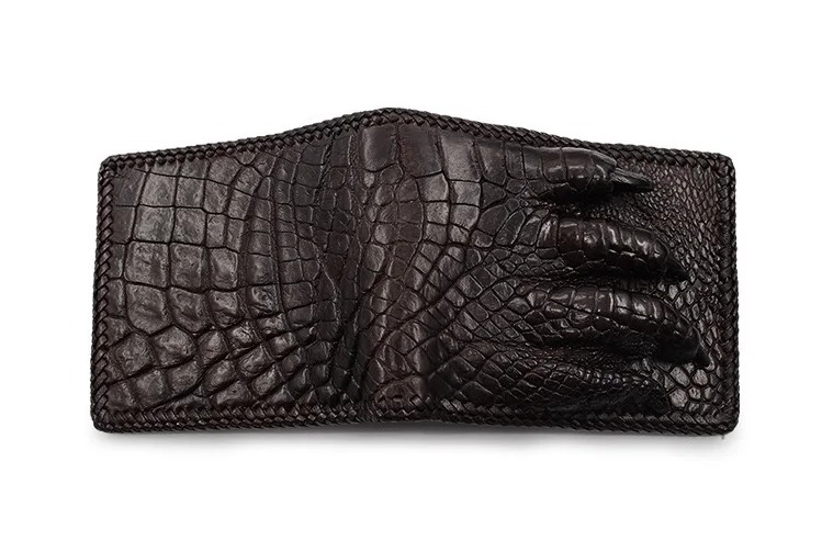 Уникальный 3D коготь дизайнер из натуральной крокодиловой кожи Для мужчин короткие кошелек Мужская сумка из экзотической натуральной кожи аллигатора кожи мужской держатель для карт кошелек для мужчин