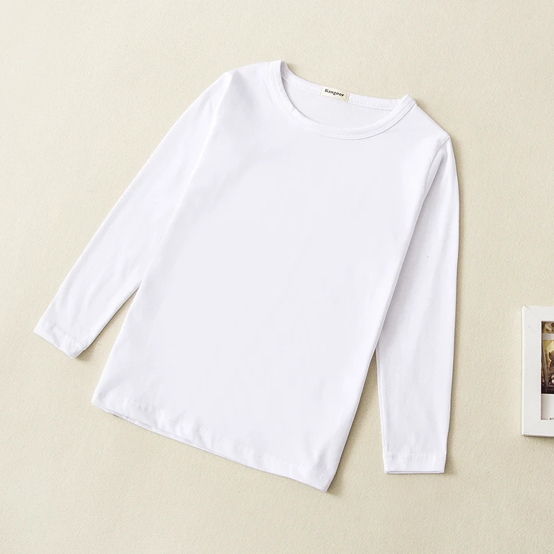 Childrens Long Sleeve T 100/% Cotton Basic Round Neck Long Sleeve Boys Girls Kids /& Toddler T-Shirt