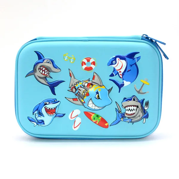 Чехол для карандашей с акулой EVA estuche escolar из искусственной кожи trousse scolaire stylo Kawaii чехол для ручек с изображением рыбы и единорога, пенал kalem kutusu - Цвет: A