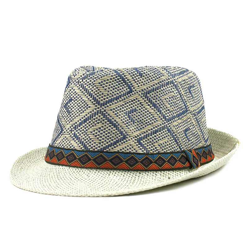 [FLB] Хит, модная летняя пляжная шляпа с большими полями, джазовая шляпа от солнца, Повседневная Панама унисекс, соломенная шляпа для женщин и мужчин, F348 - Цвет: F348 Milk White