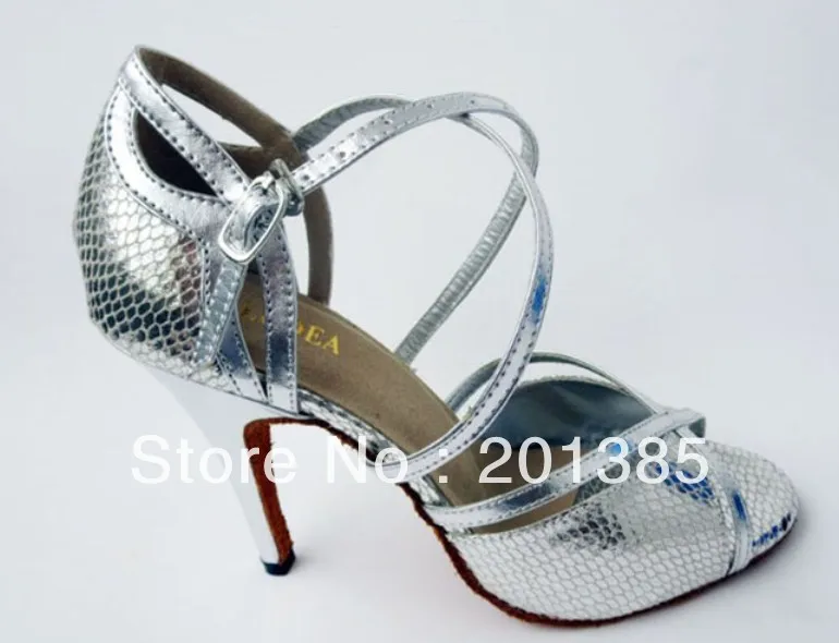 Us 26 99 25 Off Wholesale Ladies Silver Snakeskin Leather Latin Ballroom Dance Shoes Salsa Tango Samba Dancing Shoes All Size In Dance Shoes From