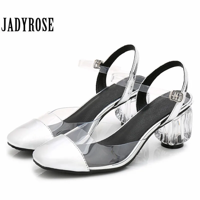 

Jady Rose Summer Women Sandals Gladiator Sandal Transparent High Heels Women Pumps PVC Wedding Shoes Clear Heels Valentine Shoes