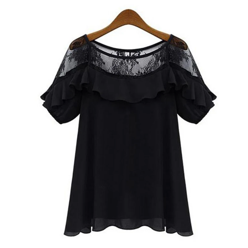 

Europe 2016 summer blusa new European American women's blouses chiffon shirt loose large size hollow sexy blouse vestidos LH1225