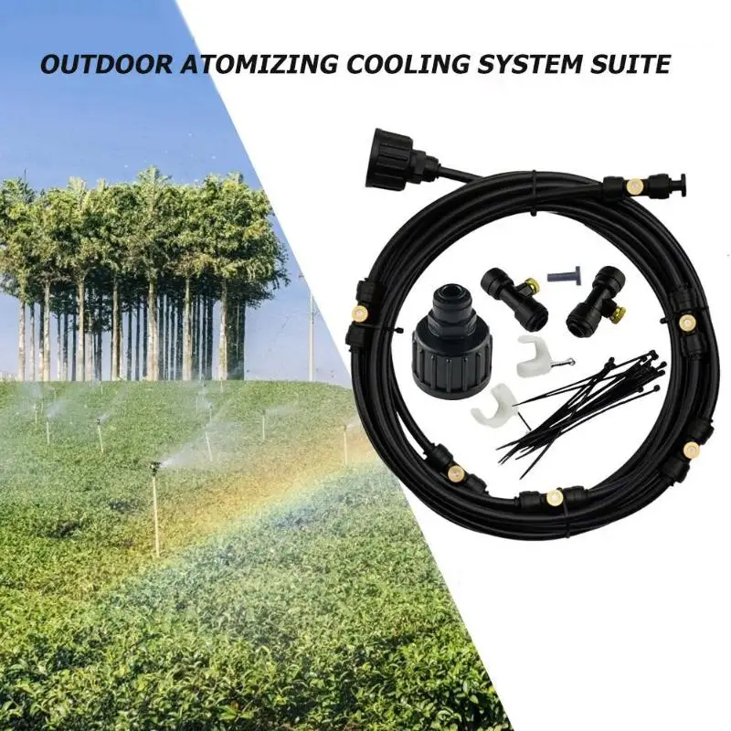 

Water Misting Cooling System Outdoor Garden Yard Plants Spray Hose Watering Kit Outdoor Garden Misting Cooling System Mist Nozzl