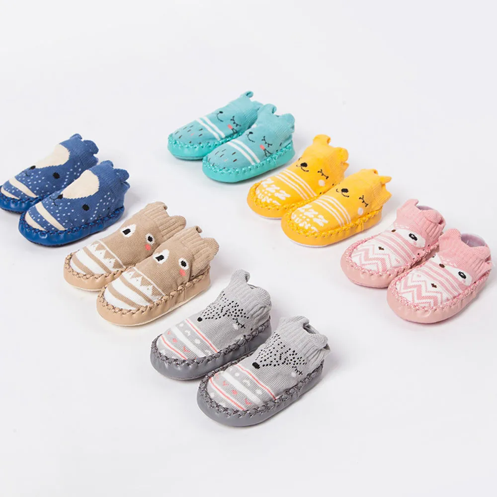 Нескользящие носки с рисунком для новорожденных девочек и мальчиков; тапочки; ботинки-колокольчики; зимние теплые носки для малышей; гетры; Skarpetki Calcetine