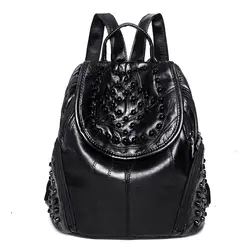Модные женские туфли рюкзак высококачественный Молодежный кожа рюкзаки для подростков обувь девочек Женский школьный сумка Bagpack