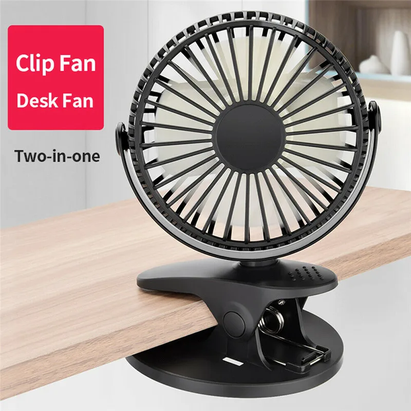

Summer Portable Fan 3 Speed Strong Airflow 360° Mini Small USB Fan Rechargeable Battery Clip On Desk Mini Fan