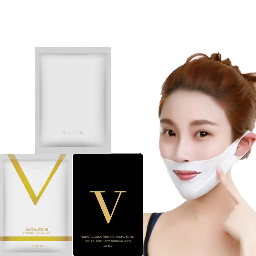 

4 2 pc V Face Mask 4D Face Lift Tape Reduce Double Chin Thin Masseter Cheek Slimming Line Hanging Ear Care Tension Firming Mask