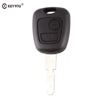

KEYYOU Replacement Remote Key Case Fob 2 Button for Peugeot 406 407 307107 205 206 207 Uncut Blade