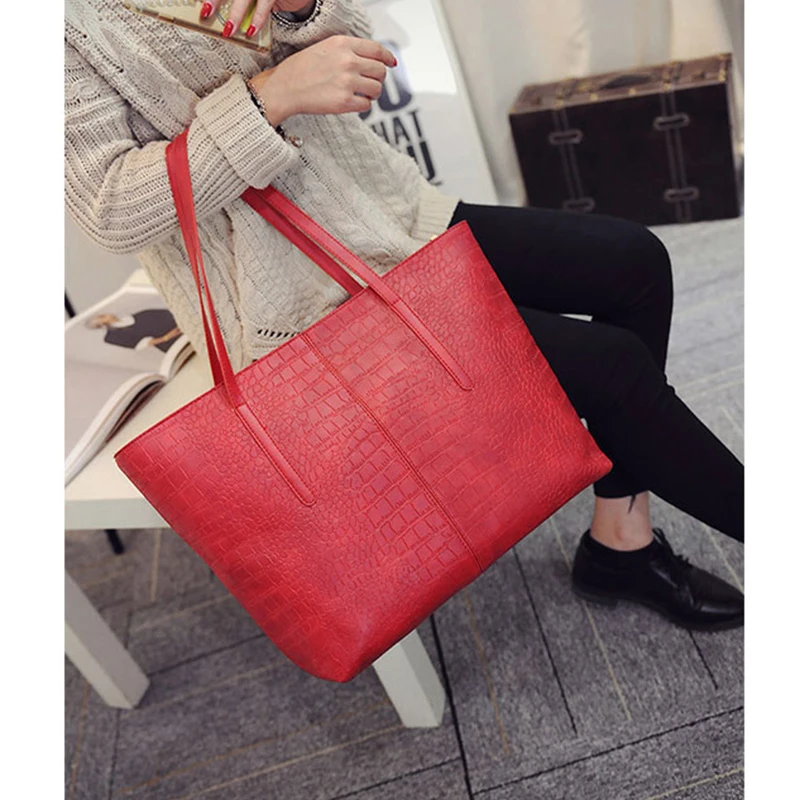 2019 Big New Women Shoulder Bags Alligator Ladies Leather Bags Casual women zipper handbags Famous  - 32674710059