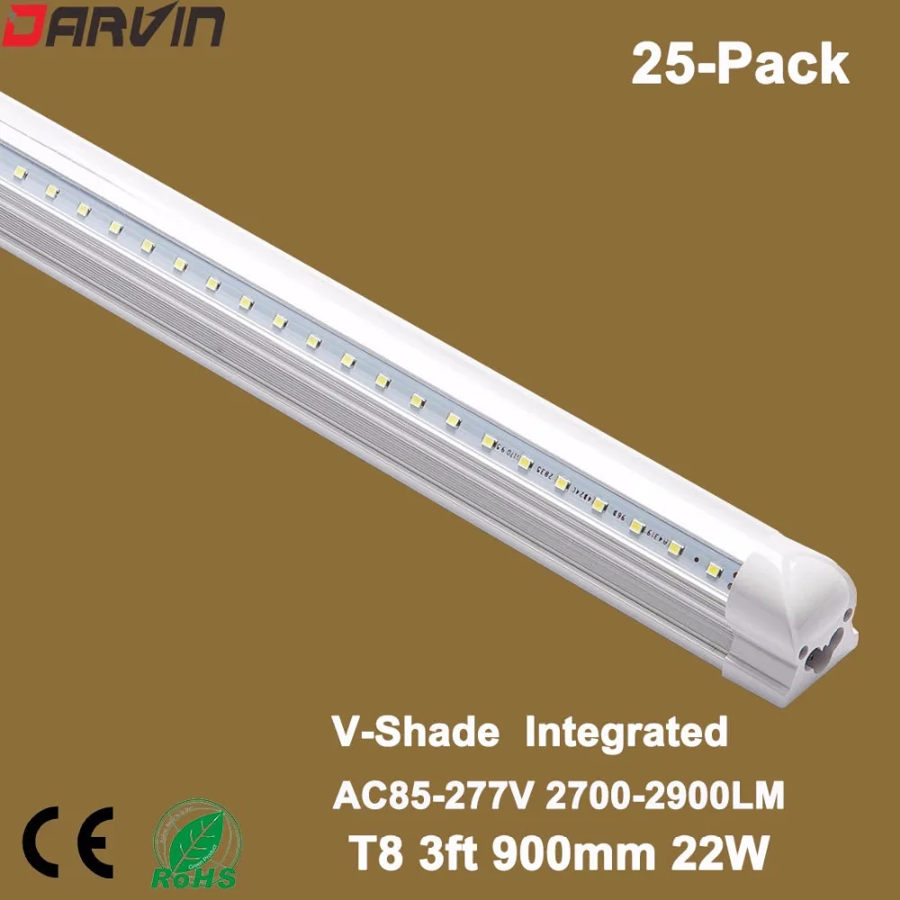 

Led T8 V-shade Integrated Tube 3ft 900mm 22W Double Sides Led High Lumen Super Bright 270 Bright degree