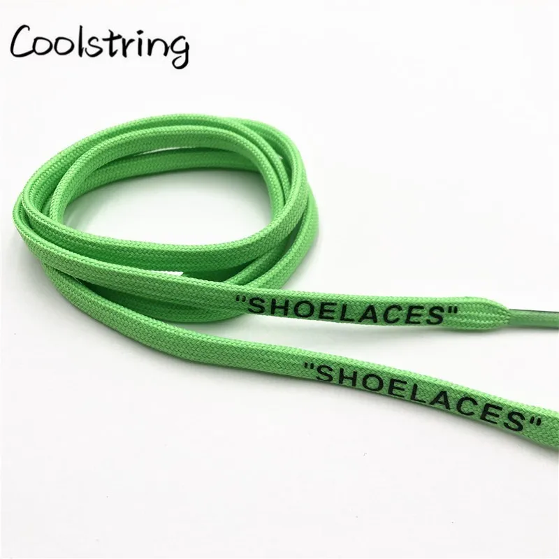 Coolstring новые модные шнурки OW, подписанные совместно двухслойные шнурки с шелковым трафаретным принтом «шнурки», напечатанные шнурки для обуви - Цвет: 1724	Green 80cm