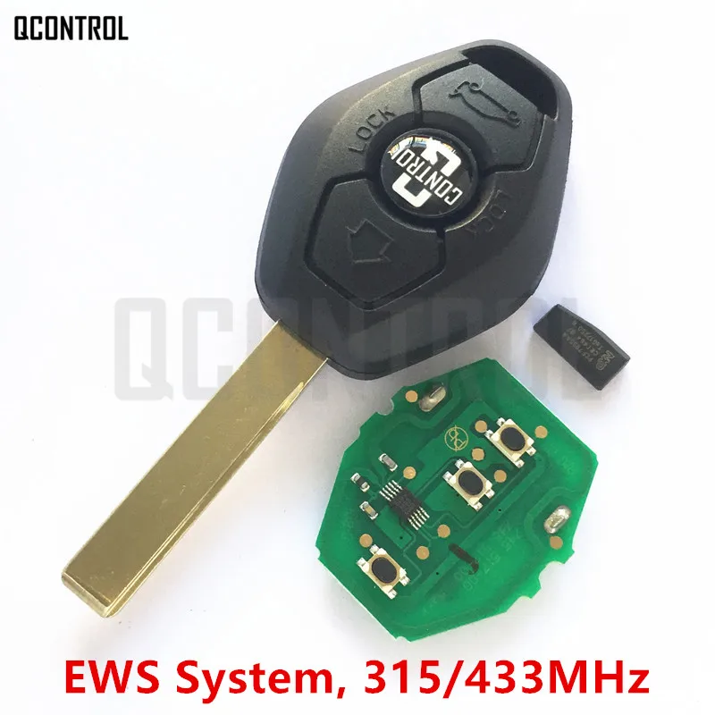 QCONTROL Car Remote Key DIY for BMW EWS 1/3/5/7 Series X3 X5 Z3 Z4 with ID44 PCF7935AA Chip HU58 Blade 315MHz / 433MHz