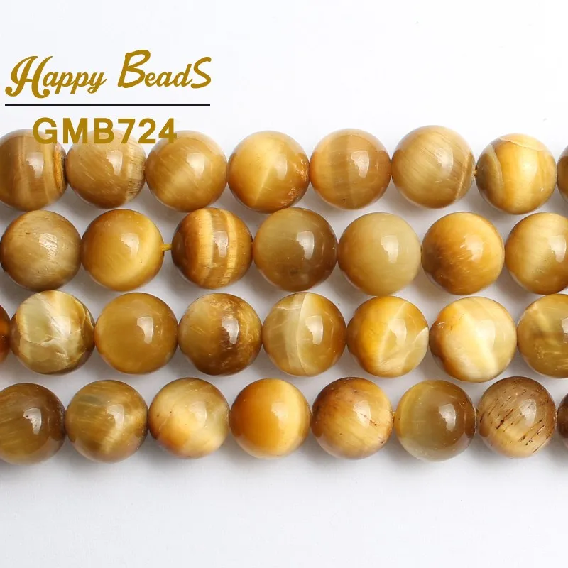

Natural Stone Beads Yellow Tiger Eye Round Loose Beads For Jewelry Making 15inch Pick Size 6.8.10.12mm DIY Bracelet wholesale