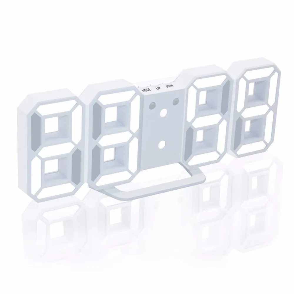 Современные Цифровые Светодиодный Настольные часы с 24 или 12 часовым дисплеем Будильник Повтор будильника для дома наклейка подарок