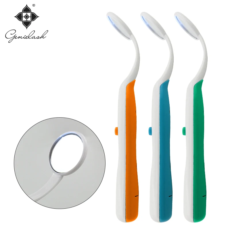 

Genie checking mirror with LED light for checking eyelash extension dental mirror makeup tools for eyelash extension inspection
