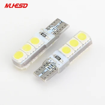 

100x Car LED T10 194 W5W DC 12V Canbus 6SMD 5050 Silicone shell LED Lights Bulb No Error Led Parking Fog light Auto Car styling