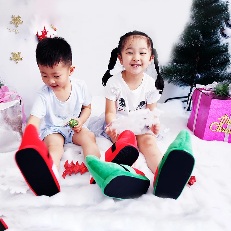 Рождественский тапок для пары; Семейные теплые тапочки на зиму; удобные мягкие плотные милые домашние тапочки; домашняя Праздничная обувь